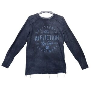 Affliction Mens Long Sleeve Graphic T Shirt Live Fast Est 1973 Size XL